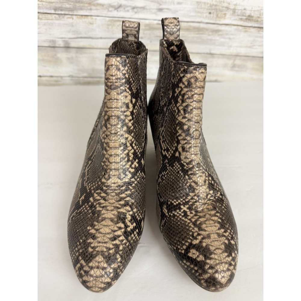 Splendid Women's Brown Snake Reptile Embossed Ankle Bootie Boots Size 6.5